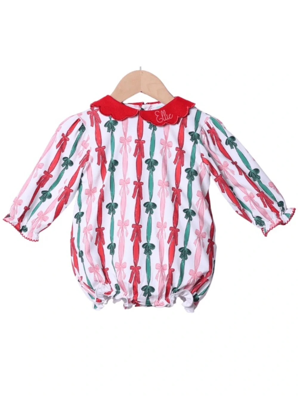 Girls Red Bow Stripe Holiday Tunic
